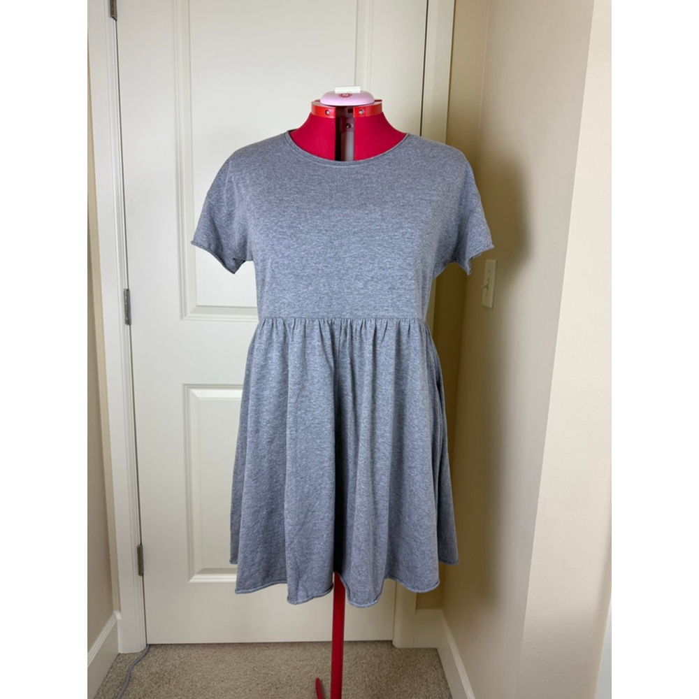 Women's ABOUND Gray Short Sleeve Babydoll Mini Dress XL